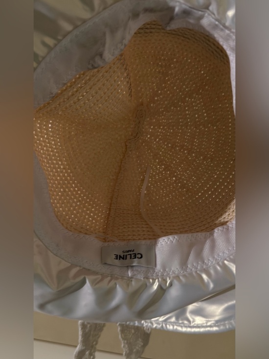 Beige Floral Lace Sun Hat with Brown Accent